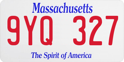 MA license plate 9YQ327