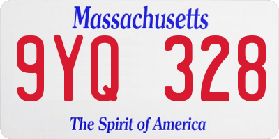 MA license plate 9YQ328