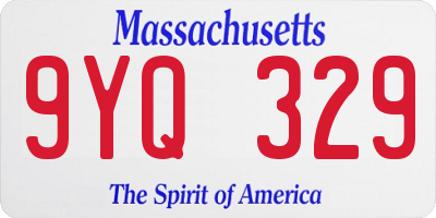 MA license plate 9YQ329