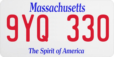 MA license plate 9YQ330