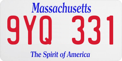 MA license plate 9YQ331