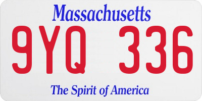 MA license plate 9YQ336