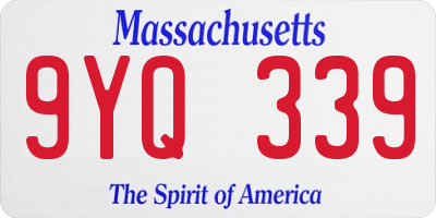 MA license plate 9YQ339