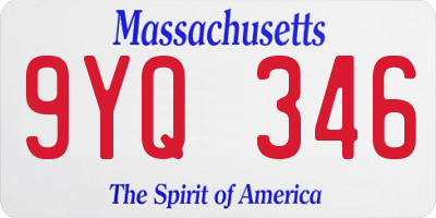 MA license plate 9YQ346