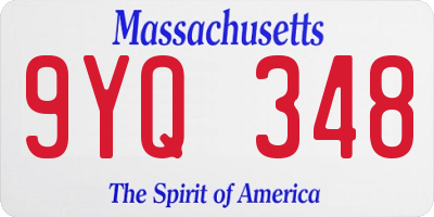MA license plate 9YQ348