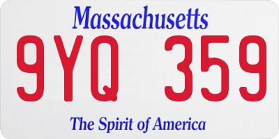 MA license plate 9YQ359