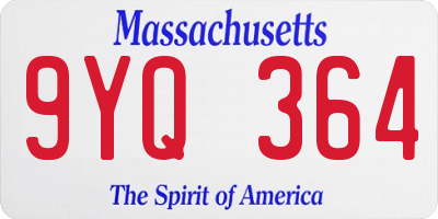 MA license plate 9YQ364