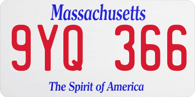 MA license plate 9YQ366