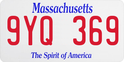 MA license plate 9YQ369