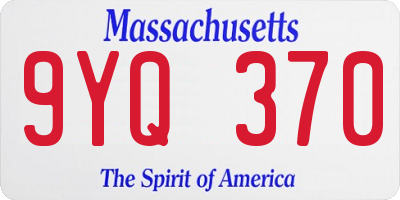 MA license plate 9YQ370