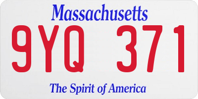 MA license plate 9YQ371