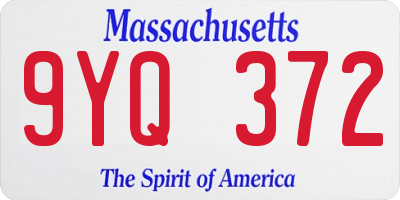 MA license plate 9YQ372