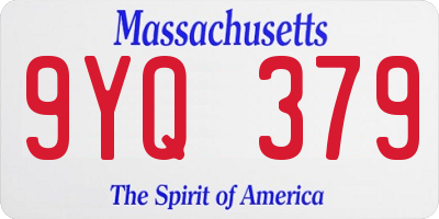 MA license plate 9YQ379