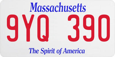 MA license plate 9YQ390