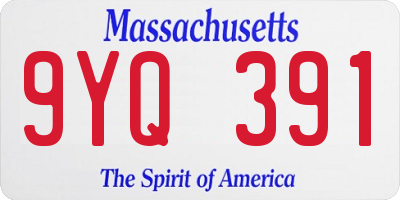 MA license plate 9YQ391