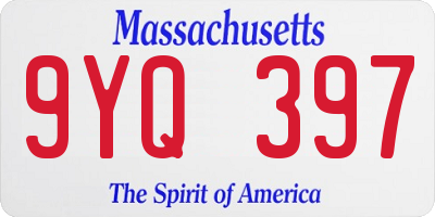 MA license plate 9YQ397