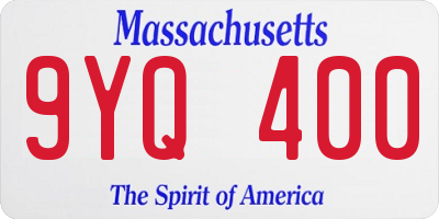 MA license plate 9YQ400