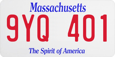 MA license plate 9YQ401