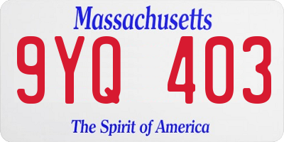 MA license plate 9YQ403