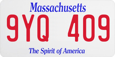 MA license plate 9YQ409