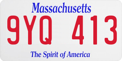MA license plate 9YQ413