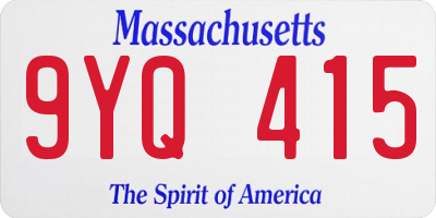 MA license plate 9YQ415