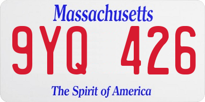 MA license plate 9YQ426