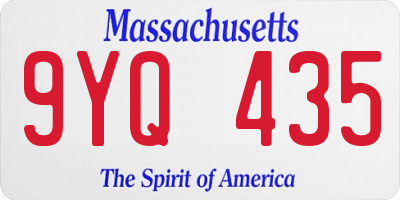 MA license plate 9YQ435