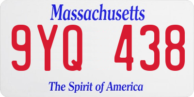 MA license plate 9YQ438