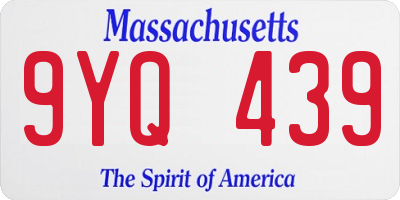 MA license plate 9YQ439