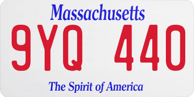 MA license plate 9YQ440