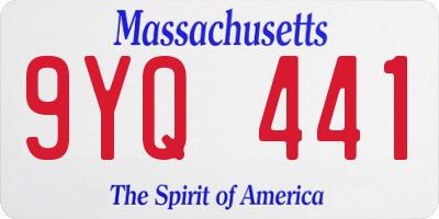 MA license plate 9YQ441