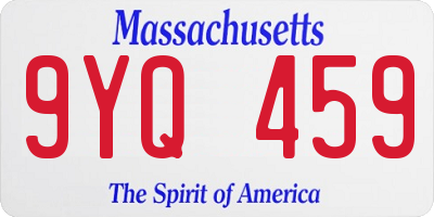 MA license plate 9YQ459