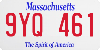 MA license plate 9YQ461