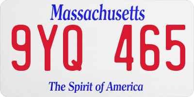 MA license plate 9YQ465