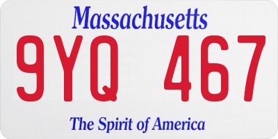 MA license plate 9YQ467