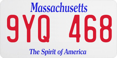 MA license plate 9YQ468