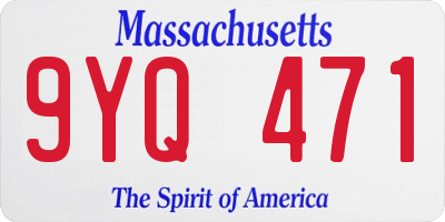 MA license plate 9YQ471