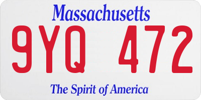 MA license plate 9YQ472
