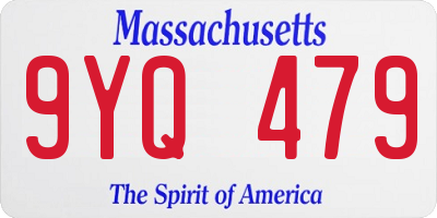 MA license plate 9YQ479