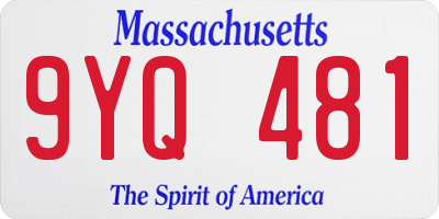 MA license plate 9YQ481