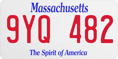 MA license plate 9YQ482