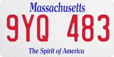 MA license plate 9YQ483