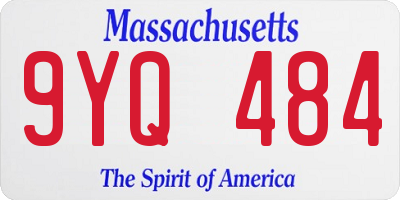 MA license plate 9YQ484