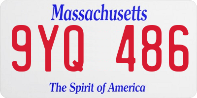 MA license plate 9YQ486