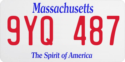 MA license plate 9YQ487