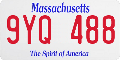 MA license plate 9YQ488