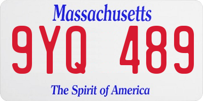 MA license plate 9YQ489