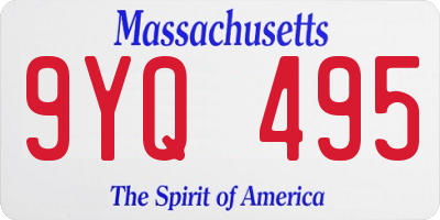 MA license plate 9YQ495