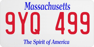 MA license plate 9YQ499
